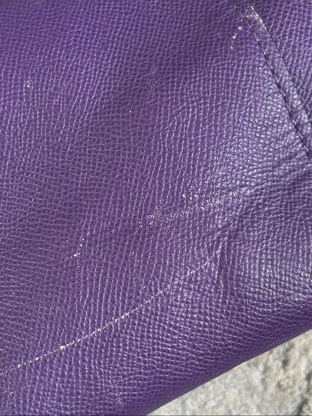 Coach Purple Leather Tote with Turn-Lock and Tag IN FAIR CONDITION